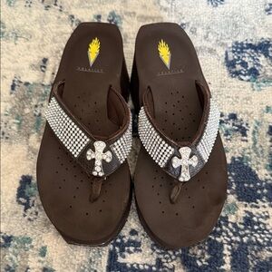 Volatile Brown and Silver Women's Sandals